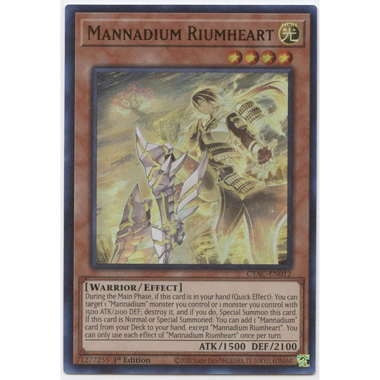 Mannadium Riumheart - CYAC-EN012 - Ultra Rare - 1st Edition