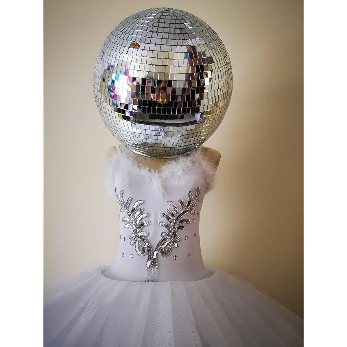 [Earthradius] Mirror Ball Helmet Disco Ball Helmet Costume Hat Disco Mirror Glitter Mirror Glass for DJ Party Nightclub Wedding Bar