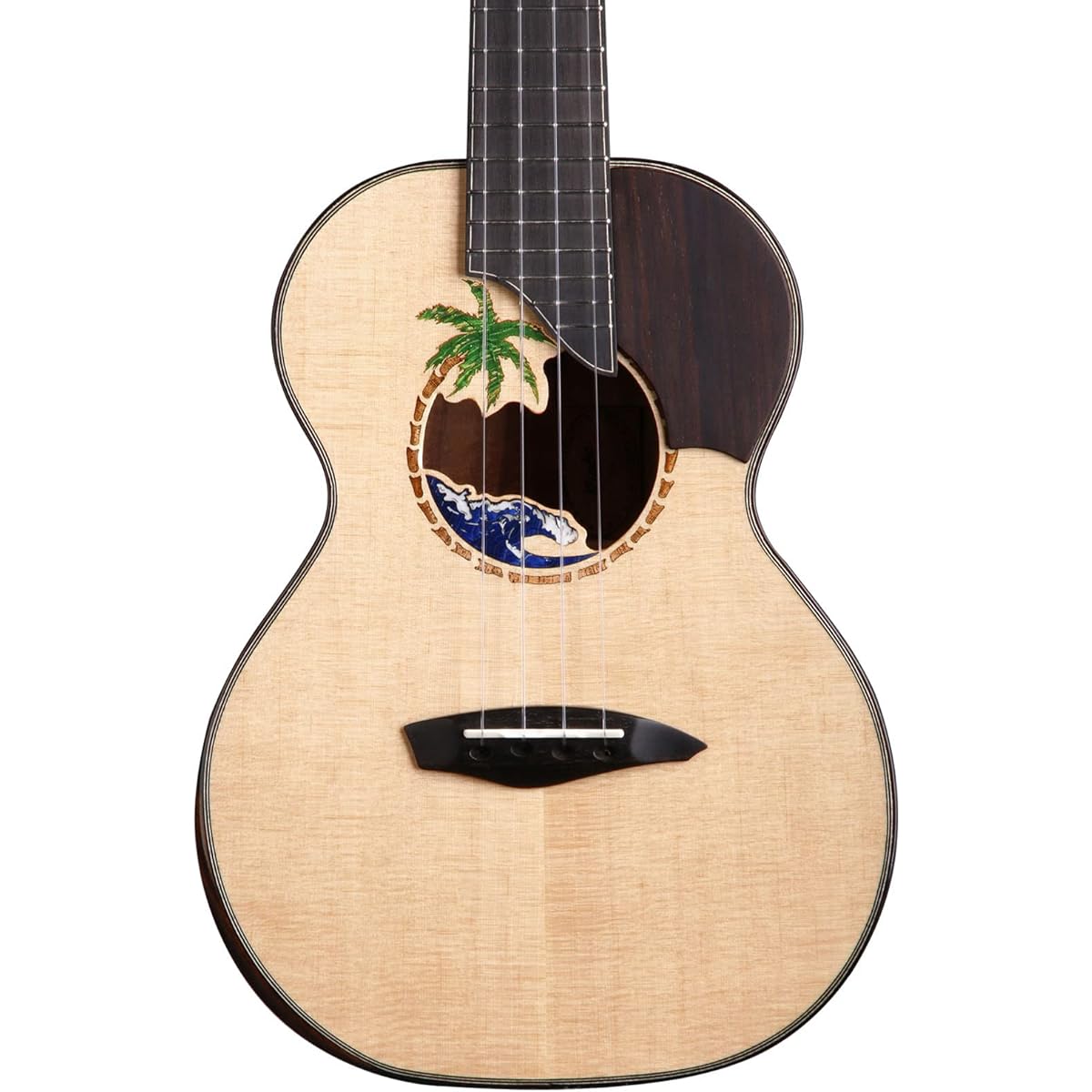 Riobo 26 Inch Electric Ukulele "SEA" Ukulele Hawaiian Spruce Stop Solid Advanced Ukulele Player Electric Ukulele Lightweight 4 String Guitar All Solid Hawaii Ukulele High Gloss Accessories: Ukulele Case, Strap, Capo, Tuner, 10mm Thick Backpack (Tenor EQ)