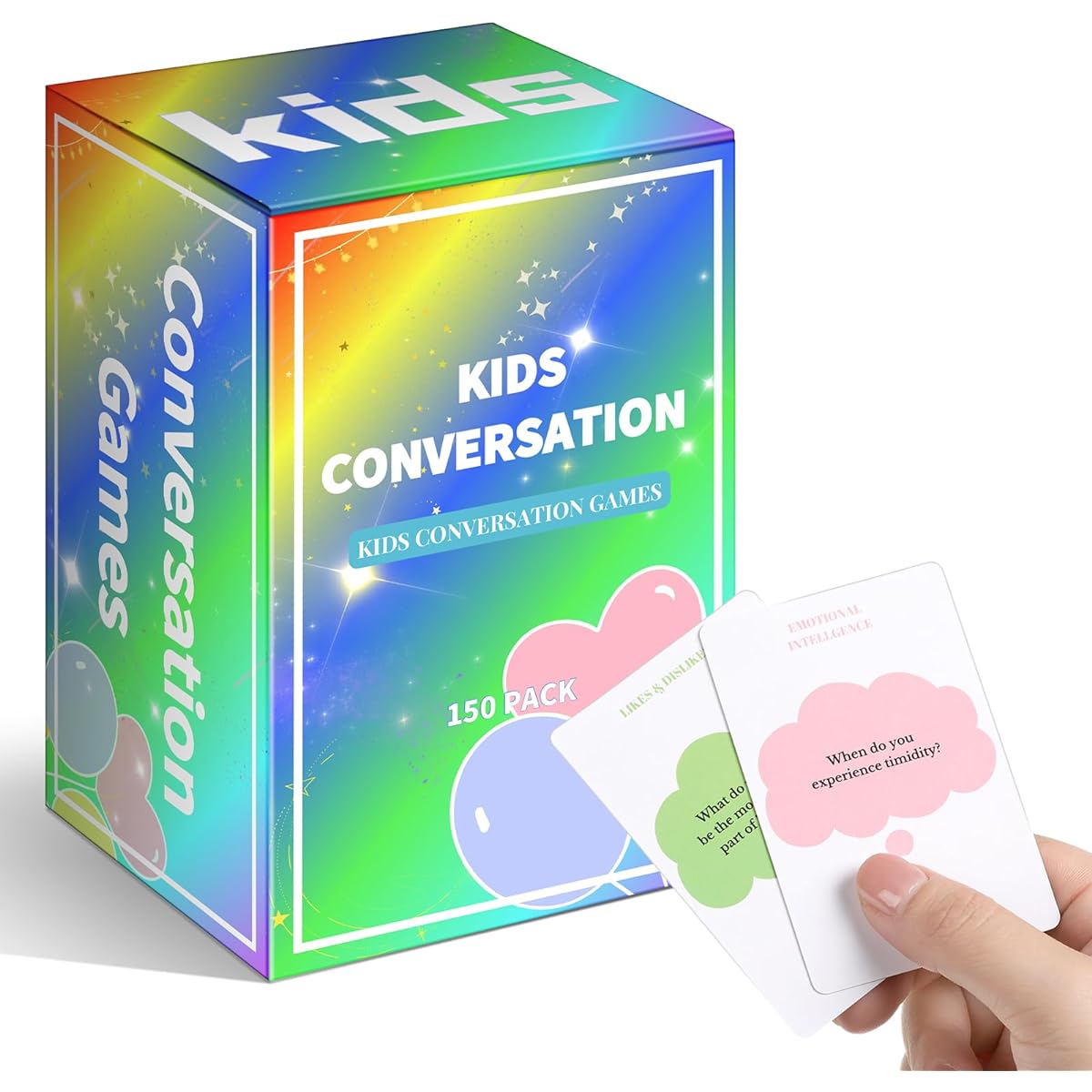 Poen Kids Conversation Cards Game Conversation Starter Questions Classroom Communication Game for Kids Family Clsssromm 1 Box