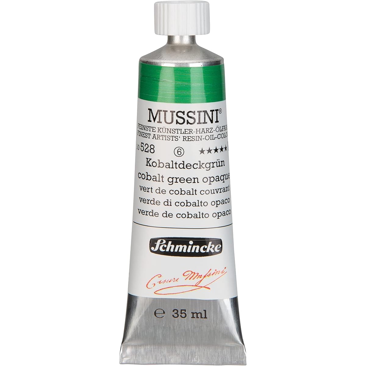 Schmincke - MUSSINI®, Finest Artist Resin Oil Color, Cobalt Opaque Green - 35ml