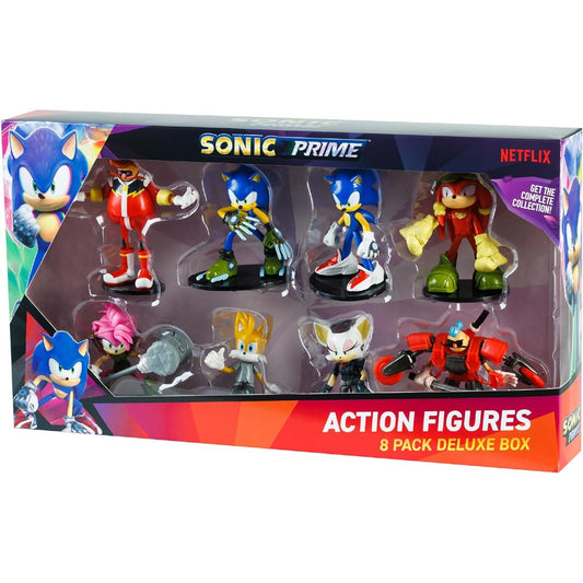 Sonic Prime Toys 8 Figures with 2 Rare Hidden Characters Deluxe Box Series 1 Random Selection All 16 Collected!