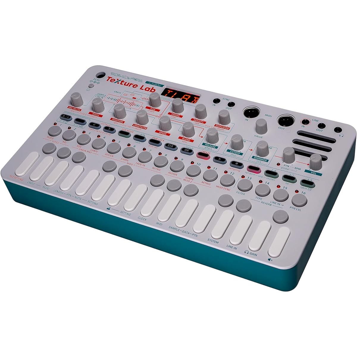 ONICWARE LIVEN Texture Lab [Granular Synthesizer/Effector] 4 voices, equipped with a majestic shimmer reverb that stacks reverberation layers over an octave, 128-step sequencer that can dynamically record each parameter, battery powered, built-in speaker