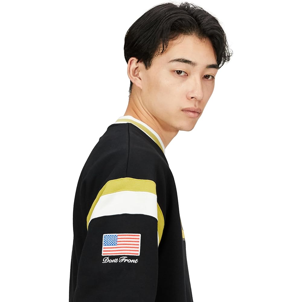 [Extra Large] Hooded Sweatshirt BASEBALL LOGO EMBROIDERED V NECK SWEATSHIRT Men's