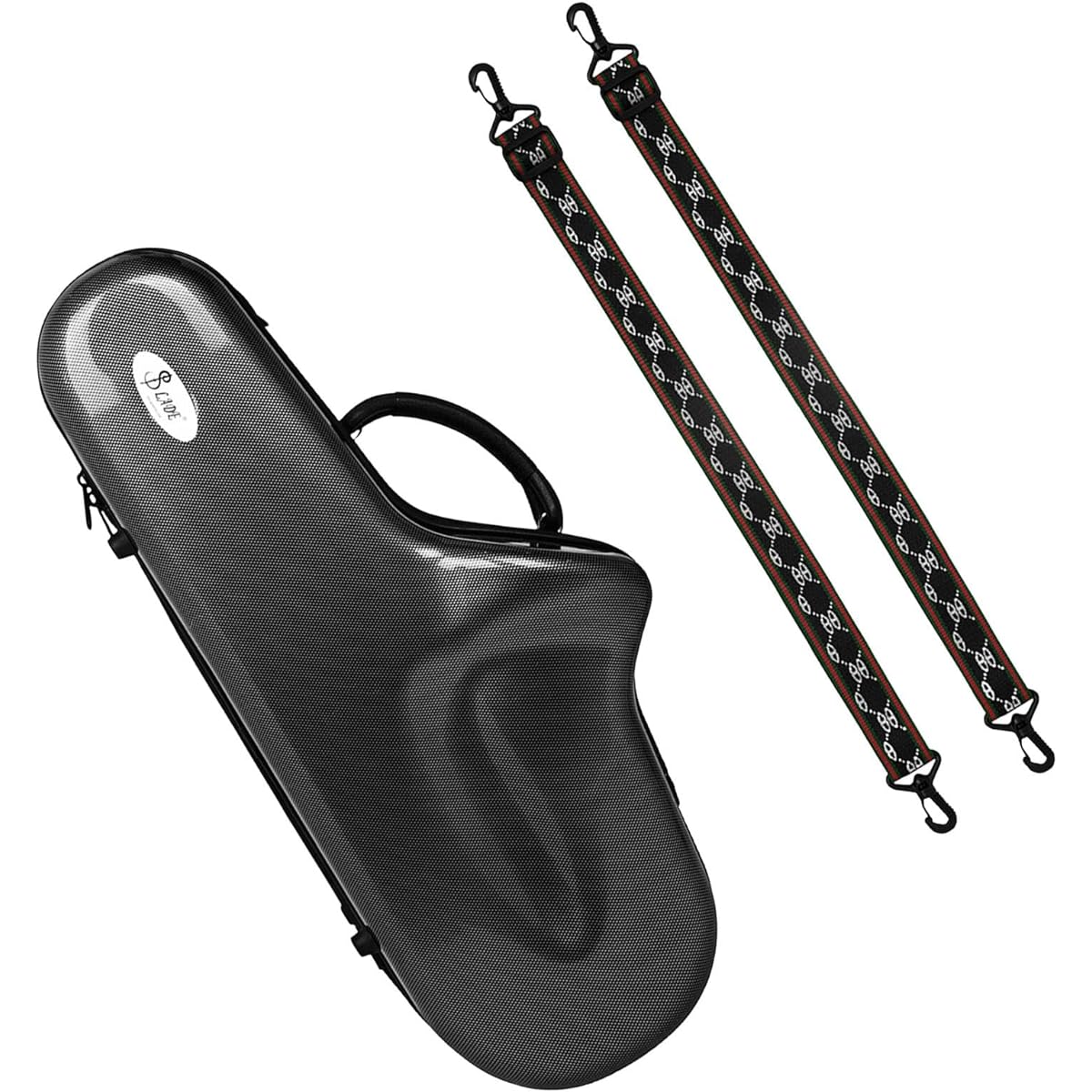 Gazechimp Alto Saxophone Case, Saxophone Carrying Case, Shockproof Waterproof Fiberglass, with Backpack Straps, Saxophone Gig Bag, Black