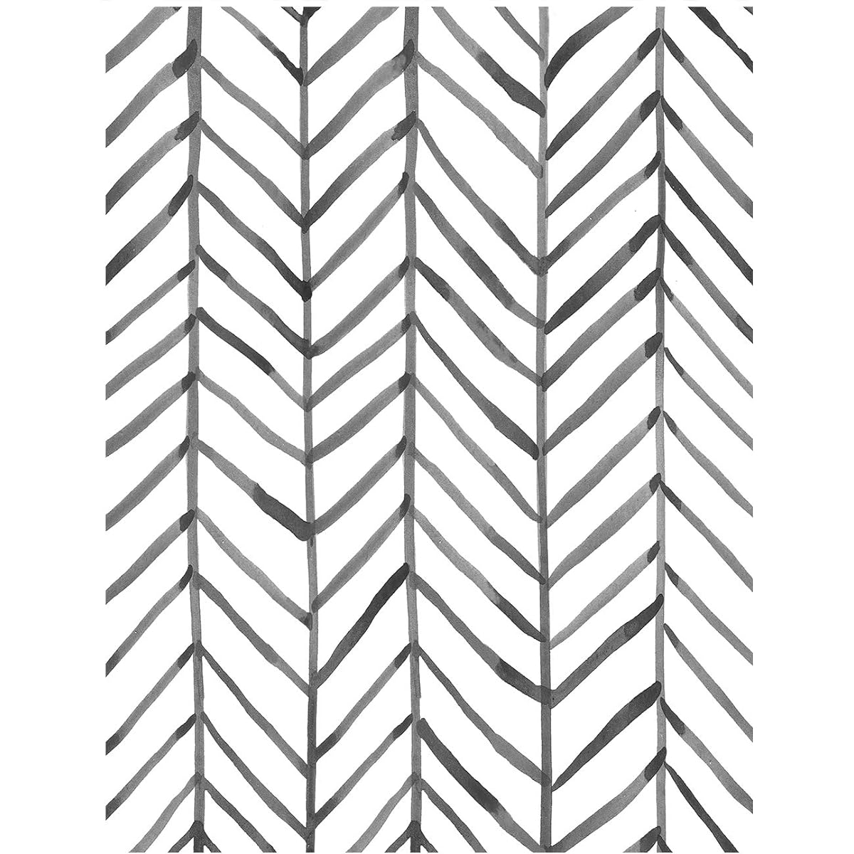 HAOKHOME 96020-1 Modern Stripe Peel and Stick Wallpaper Herringbone Pattern Black White Vinyl Self Adhesive Decorative Wallpaper 45cm x 6m