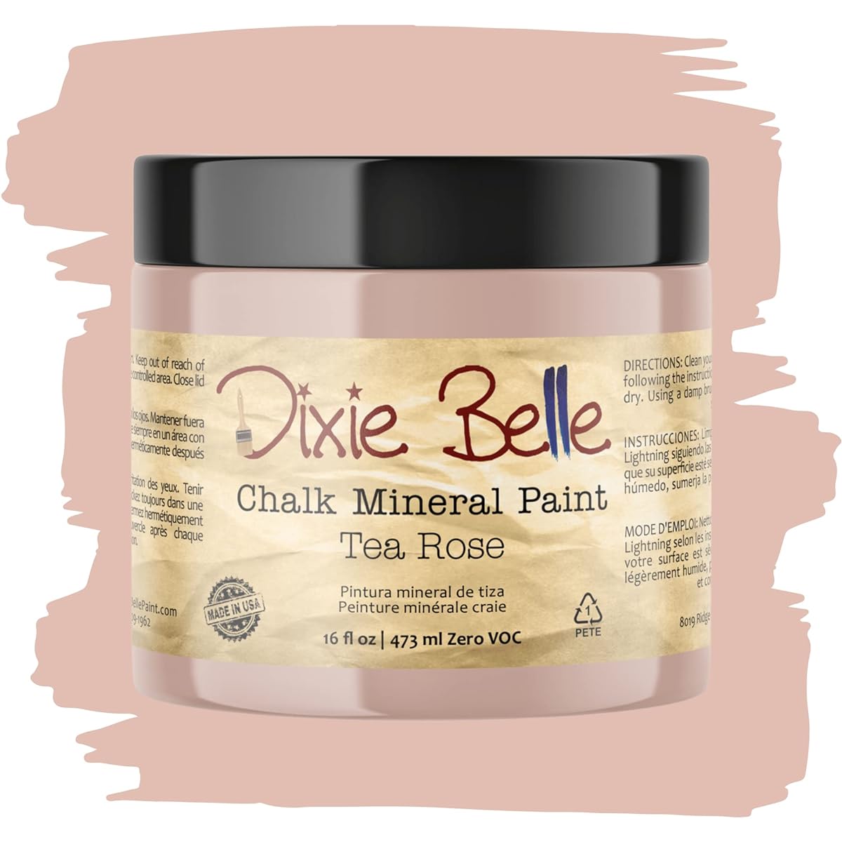 Dixie Belle Paint Company Chalk Finish Furniture Paint (Tea Rose) (16oz) by Dixie Belle Paint Company