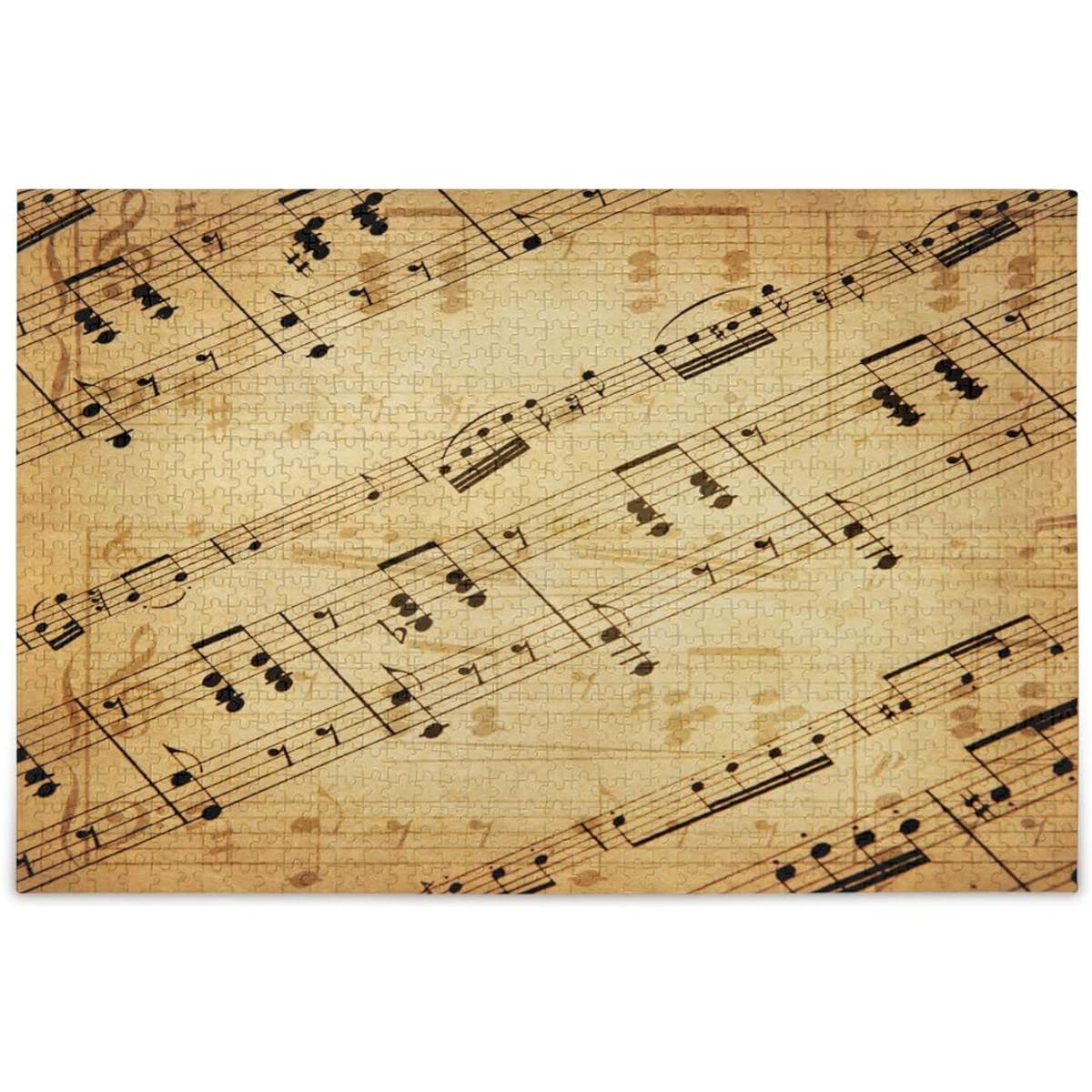 xigua Puzzle 1000 Piece Vintage Music Sheet Wooden Jigsaw Puzzle for Family Games, Perfect for Teens and Adults