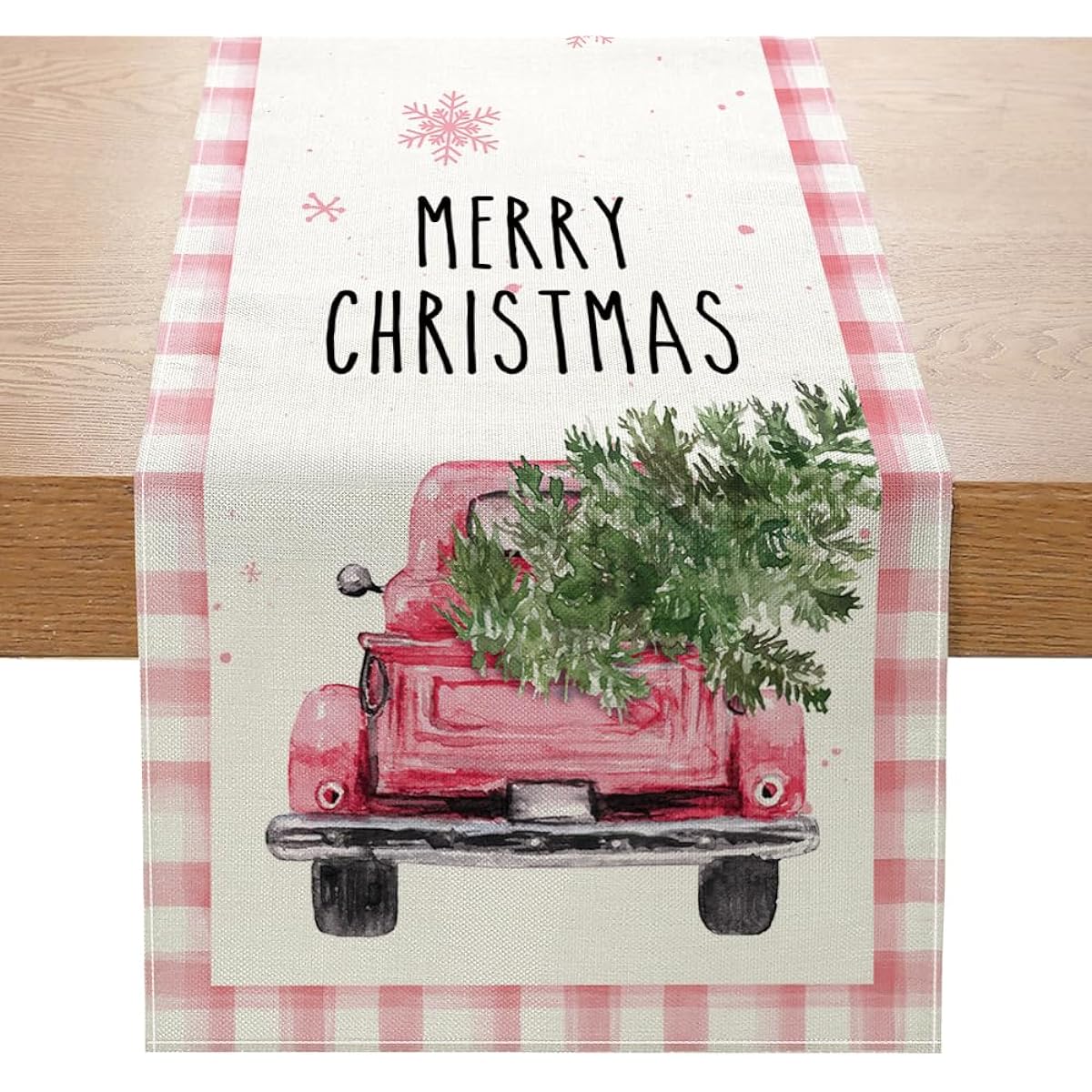 Pink Christmas Table Runner