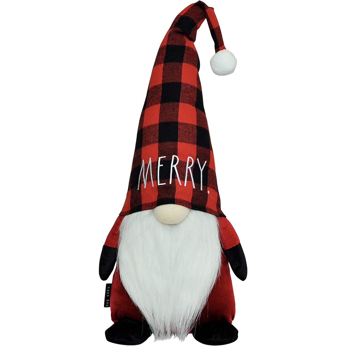 Rae Dunn Christmas Gnome Merry 19" Plush Santa Figurine Doll with Felt Hat Cute Ornament Holiday Decorations for Home Decor Office