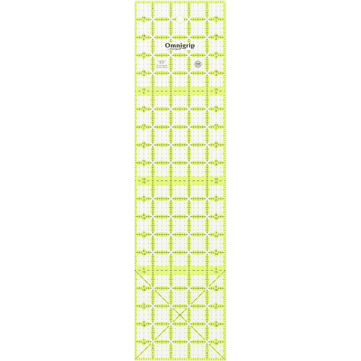 Omnigrid Omnigrip 5" x 20" Rectangular Ruler, None