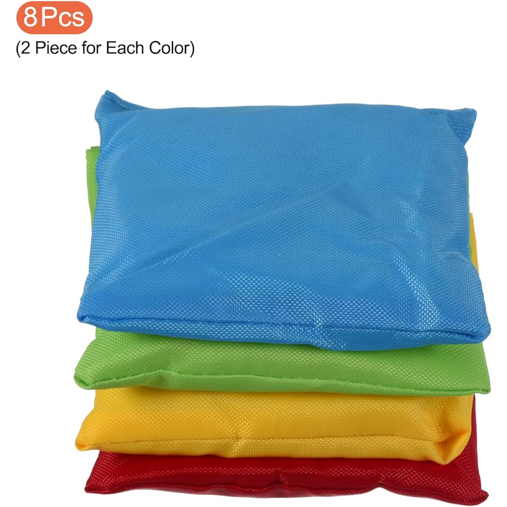 PATIKIL Cornhole Bean Bag Set of 8 Canvas Sandbags for Carnival Outdoor Yard Party Hand Toss Game Blue Green Red Yellow