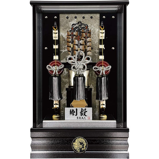 Hamayumi Yoshitoku Daiko Case Decoration Gouki No. 11 Black and silver gradation case Beveled glass Family crest can be added h061-ys-210629
