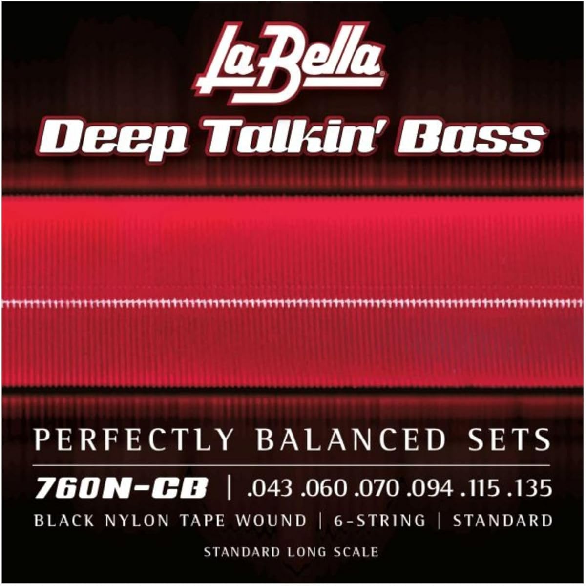La Bella 760N-CB/Deep Talkin' Bass/043-135/6strings/Black Nylon Tape Wound