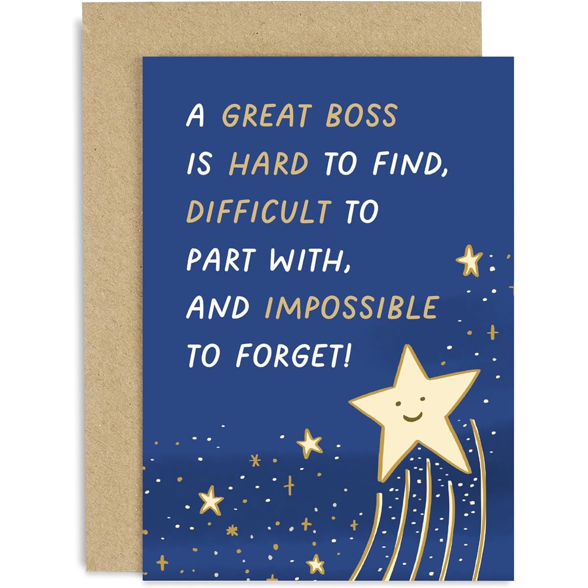 Old English Co. Cute Thank You Cards for Men and Women - Great Boss Star Card - Retirement Card for Resigning Boss - Thank You Cards | Blank Inside with Envelope
