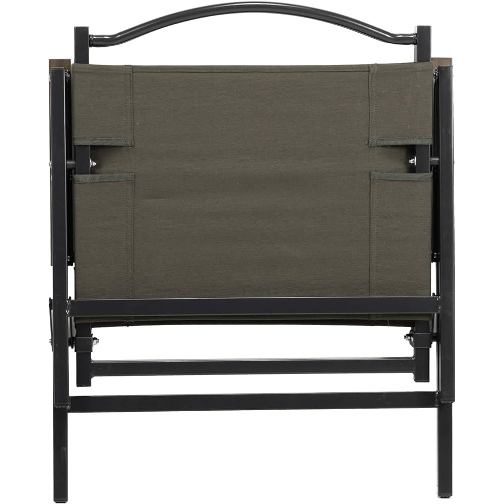 BUNDOK Low Style Chair BD-115 <Dark Olive/Beige> Foldable Cotton Armrest