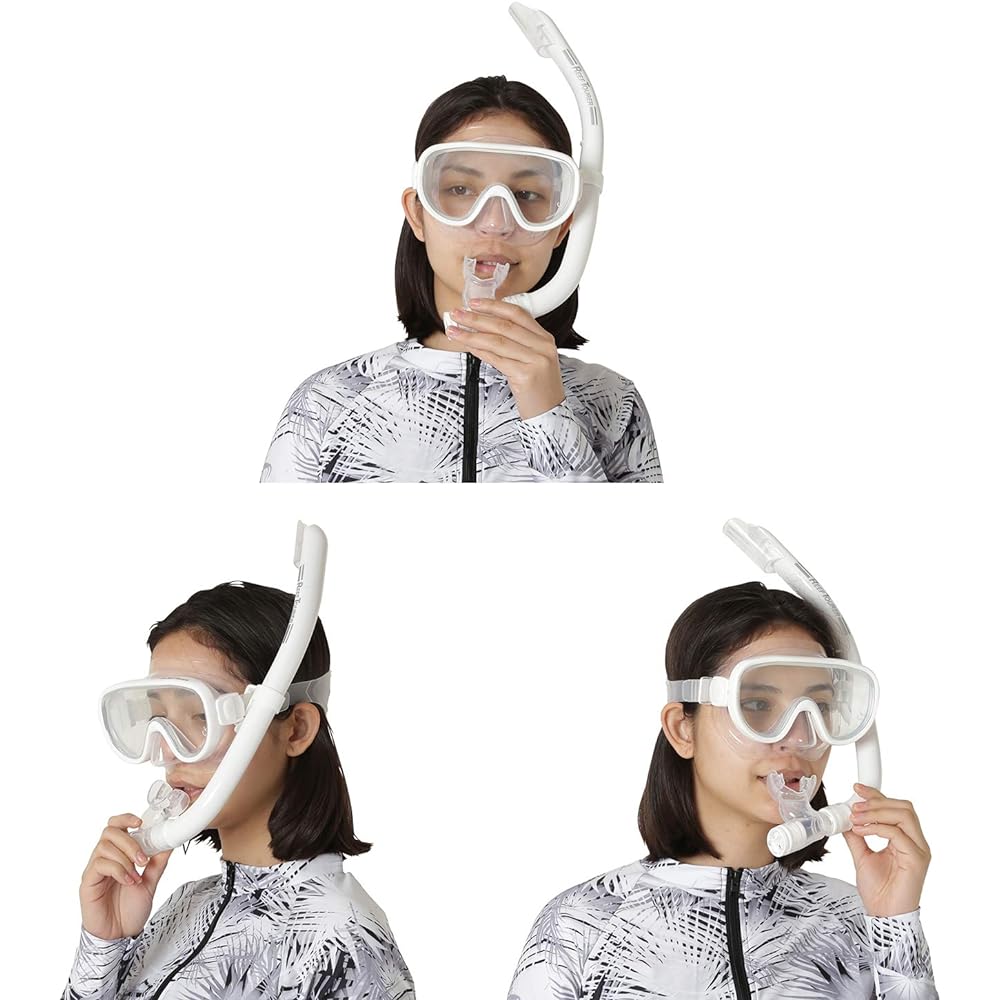 REEF TOURER Snorkeling Snorkel Mask Snorkel 2 Piece Set Made of Silicone with Mesh Bag RC0203/RC0105
