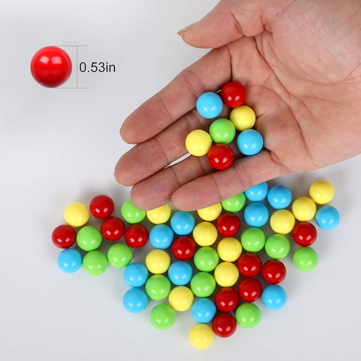 Laviesto Game Replacement Balls, 60 Game Replacement Marble Balls for Hungry Hippies (Red, Blue, Yellow, Green) 4 Colors