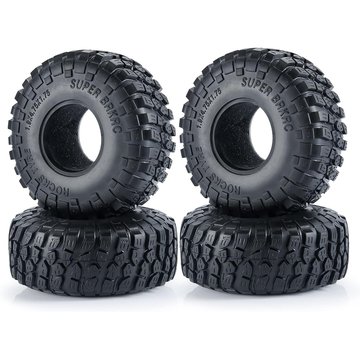 MOHERO RC Tires 1.9" 4pcs Crawler Rubber Tire Set 120mm Wheel Tires for 1/10 RC Rock Crawler Axial SCX10 90046 TRX4 TRX-6