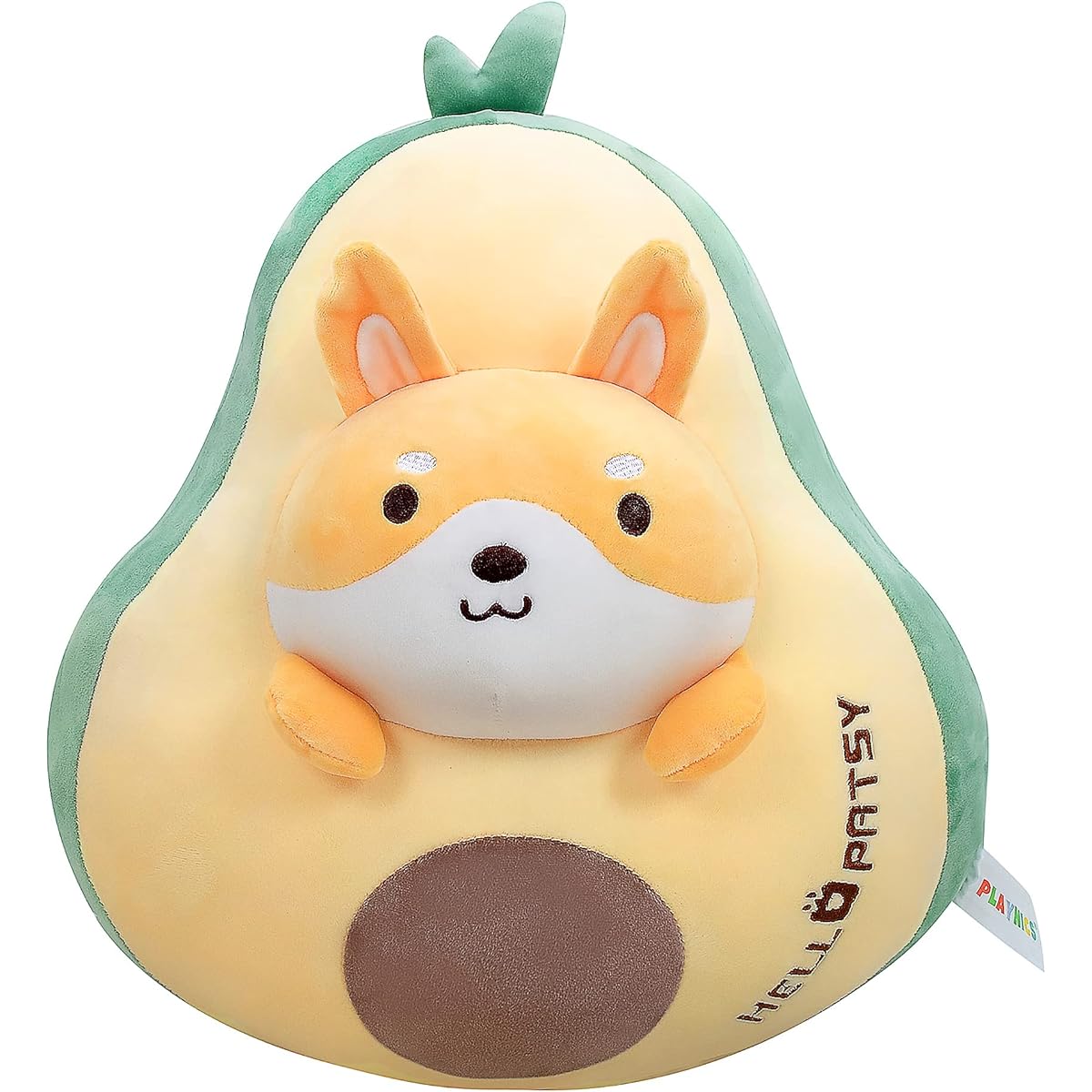 PLAYNICS 17" Corgi Avocado Plush Toy - Stuffed Animal - Cute Food Toy Soft Squishy Cute Cuddly Pillow Fruit Cuddle Cuddly Plush Toy - Gift for Kids (Avocado Corgi)