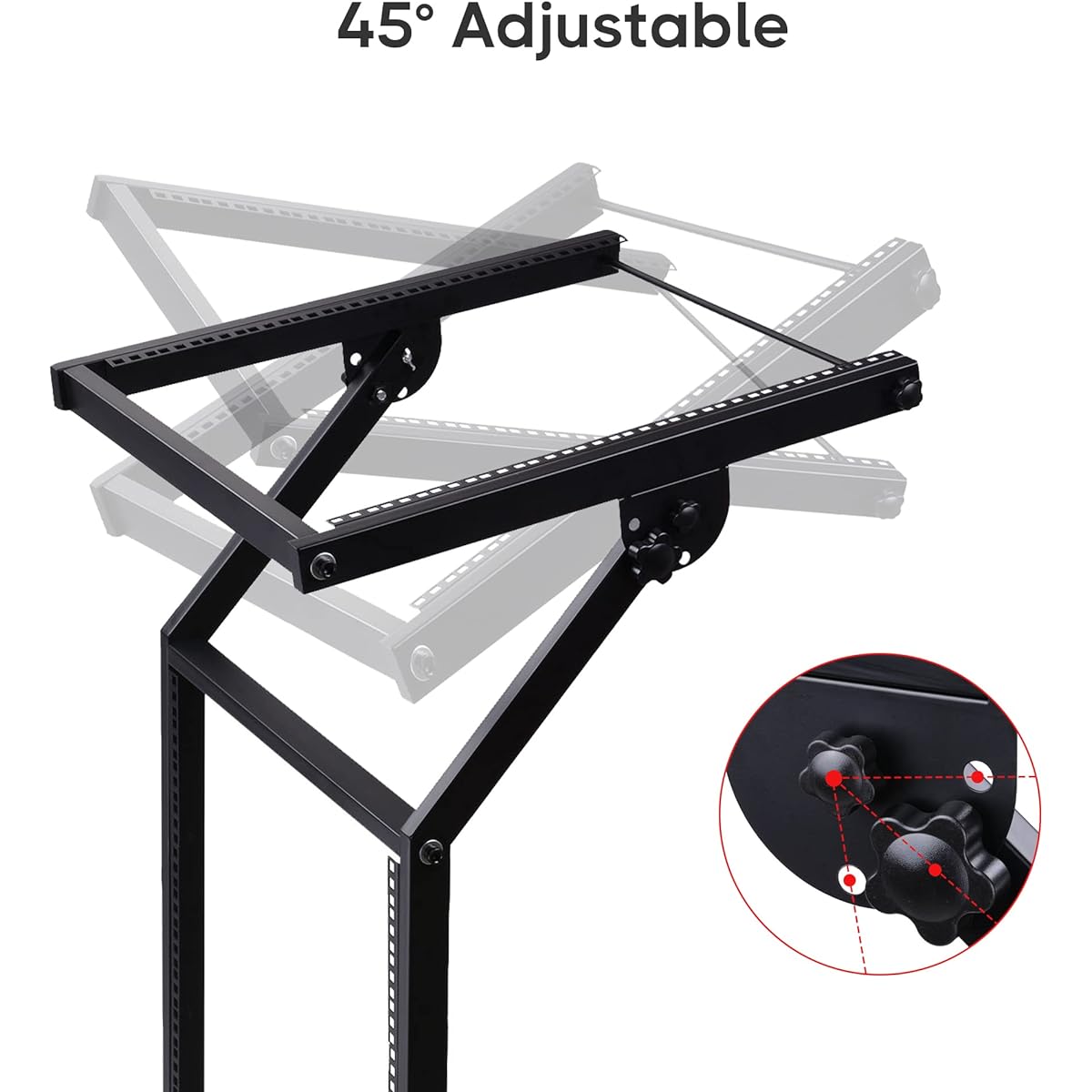 AW Rolling DJ Mixer Stand Stage Cart Adjustable Rack Mount Studio Equipment Music Party Show 12UX