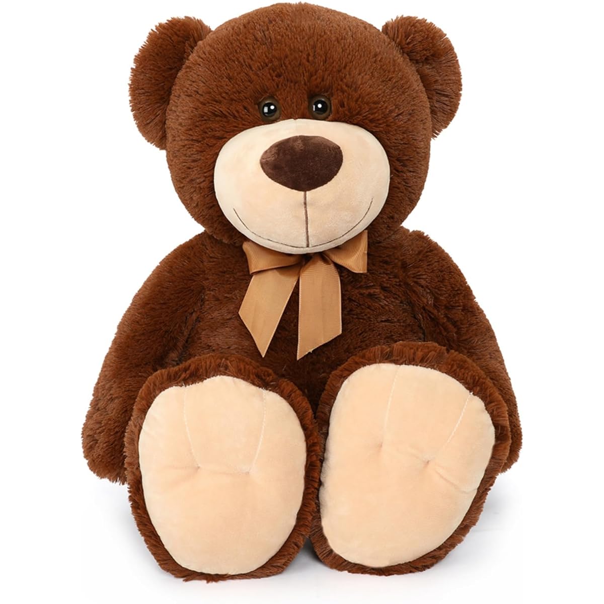 Tezituor Big Teddy Bear Plush Toy Dark Brown 26 Inch Soft Teddy Bear Girlfriend for Kids