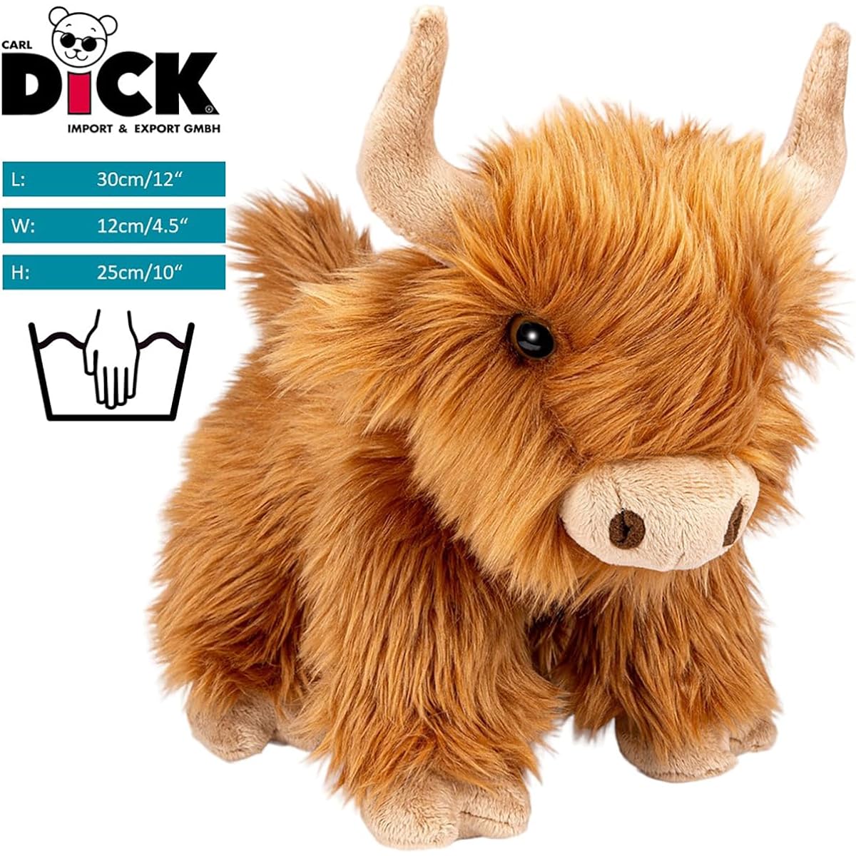 Carl Dick Cow, Highland Cow, 12 inches, 30 cm, stuffed animal, soft toy, stuffed animal 3553
