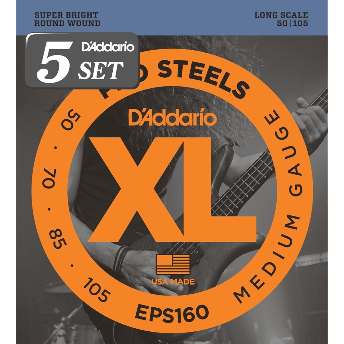 D'Addario Bass Strings Pro Steel Long Scale .050-.105 EPS160 x 5 Set [Domestic Genuine Product]