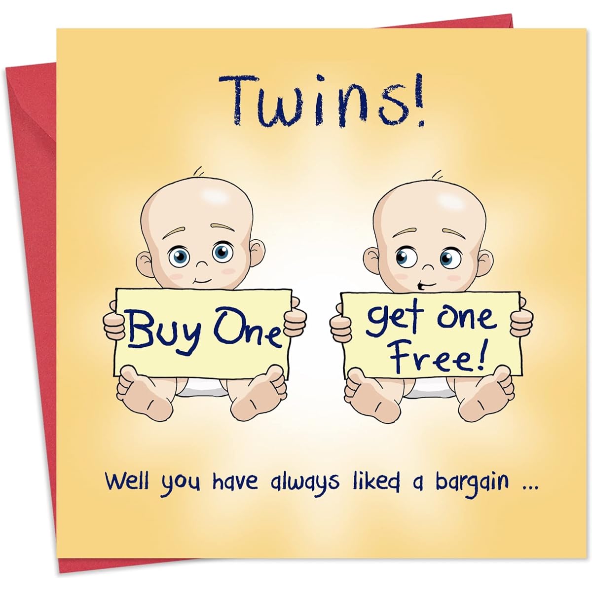 Twizler New Twins Card Funny - Funny New Twin Baby Card Unisex - Funny New Twin Baby Boys Card - Funny New Twin Baby Girls Card - Funny Twin Baby Shower Card - New Twin Mom Card