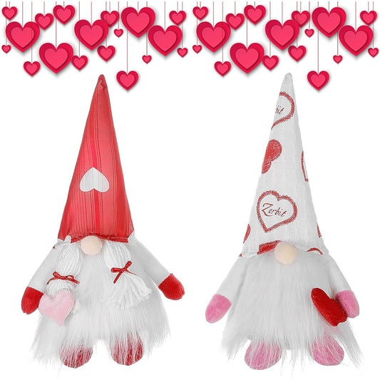 Valentine's Day Gnome Plush Toy Decoration Mr. & Mrs. Doll Plush Gnome Valentine's Decoration Valentine's Gift Home Decor Tabletop Figurine (Valentine)