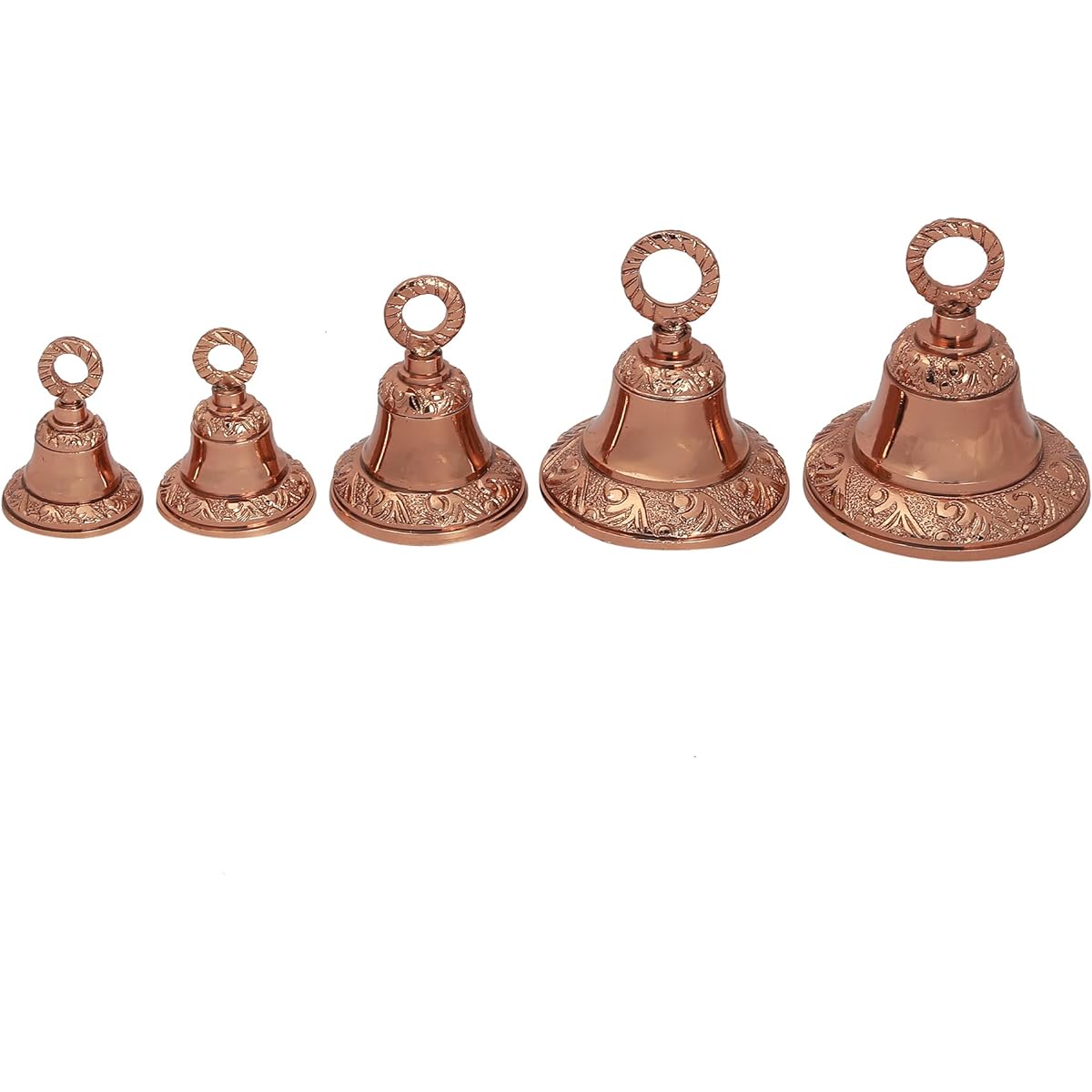 Set of 5 Jingle Bells Craft Bells Bulk DIY Bells Christmas Festival Home Decorations (Rose Gold)