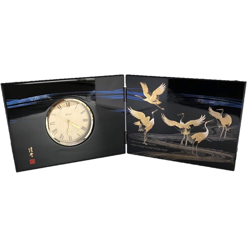 Yazuru folding screen clock (large) 9W-260