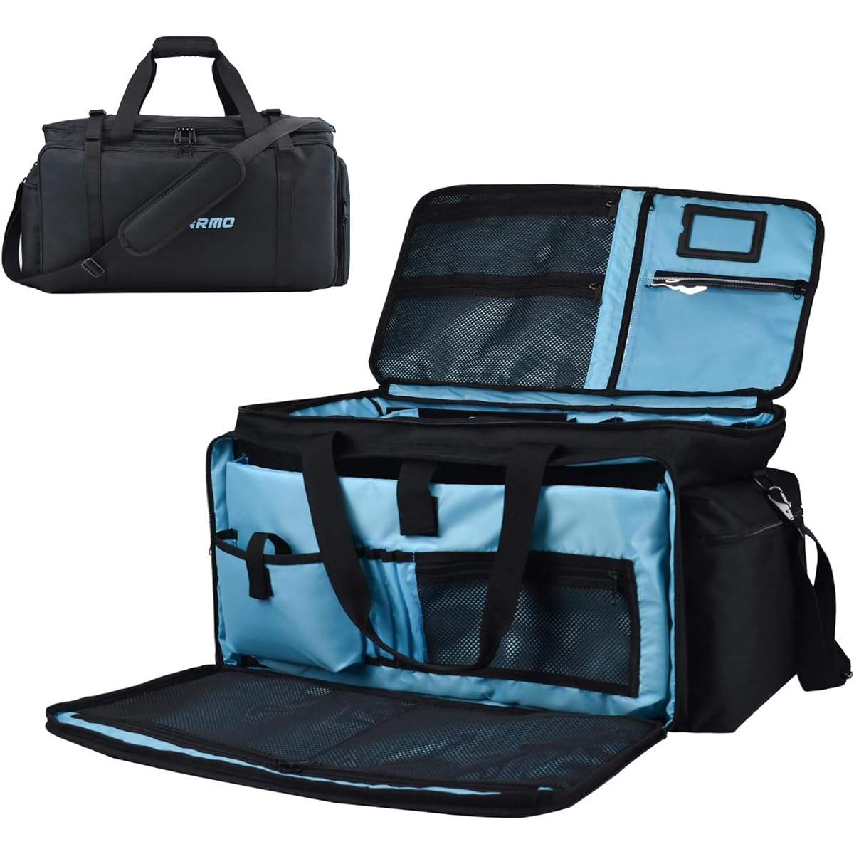 TVDARMO DJ Equipment Cable Bag DJ Gig Bag with Removable Padded Bottom and 8 Dividers Cable File DJ Case Music DJ Accessories Cords for DJ Gear Sound Equipment