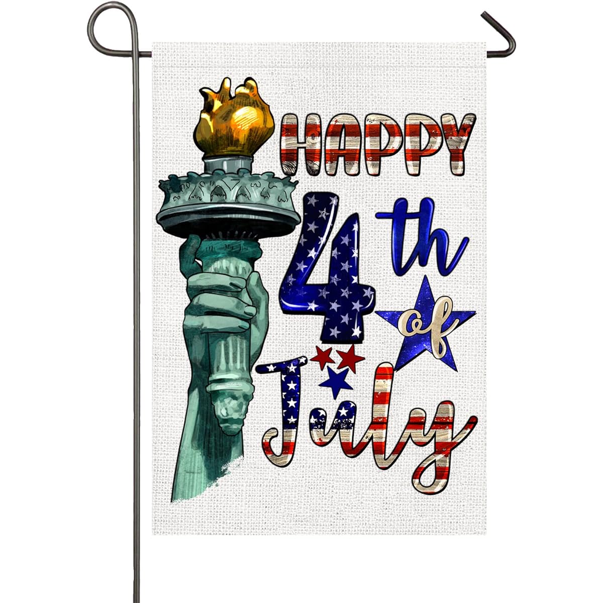 Happy 4th Of July Garden Flag 12x18 Inch Double Sided American Statue of Liberty Independence Day Decoration Patriotic Garden Flag for Outdoor 4th of July Yard Decor