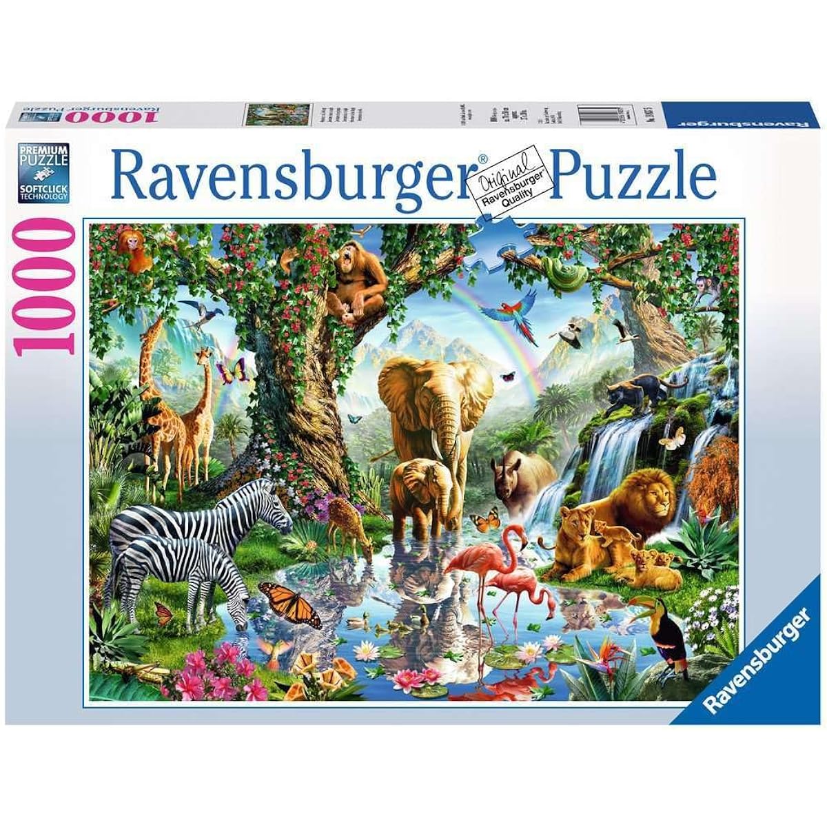 Ravensburger 198375 Puzzle Adventures in the Jungle, Jigsaw Puzzle, 1000 Pieces, Multi-Colored