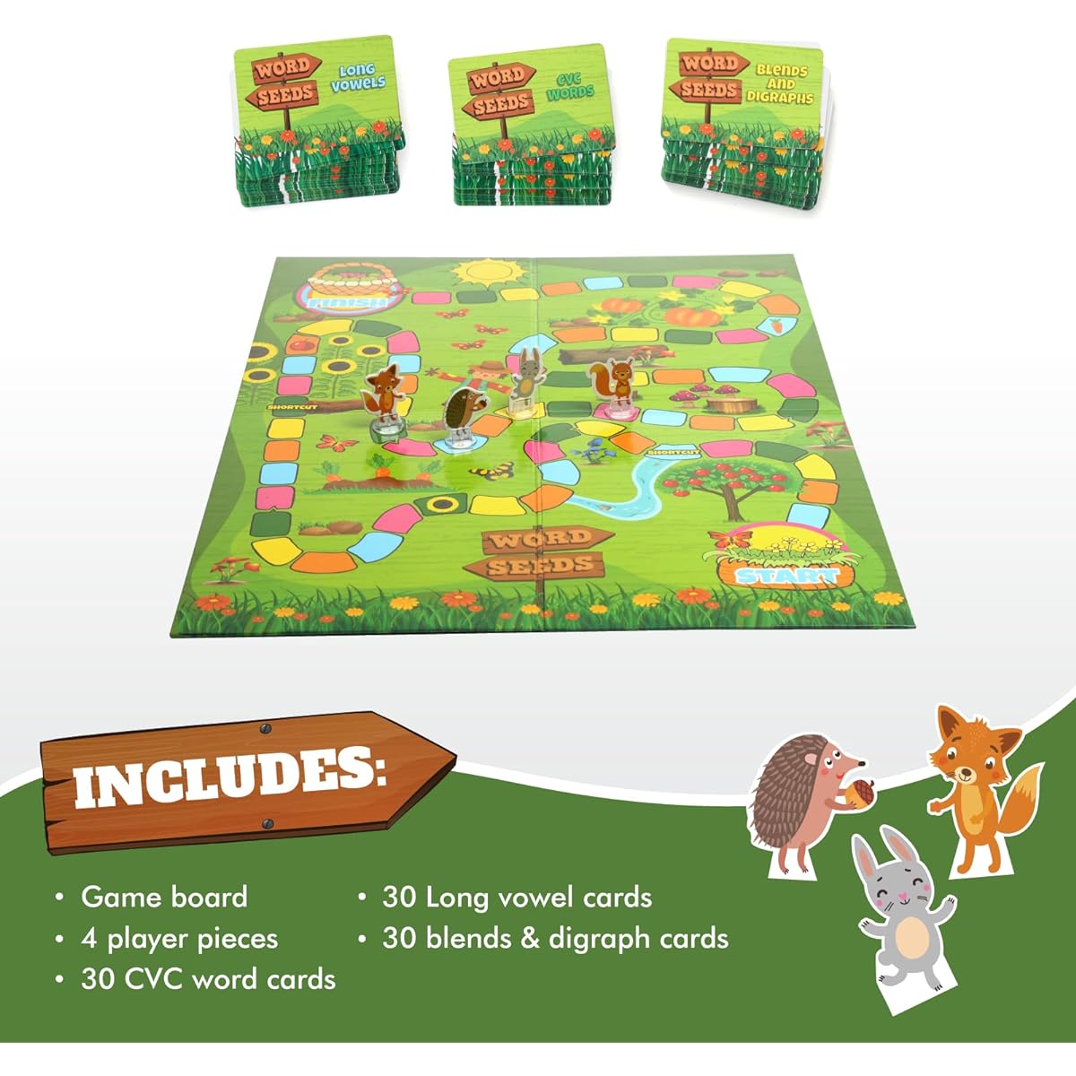 Word Seeds - Phonics Games for Kids Ages 4-8, Kindergarten Learning Activities, Learn to Read Games, Kindergarten Games for the Classroom, CVC Games