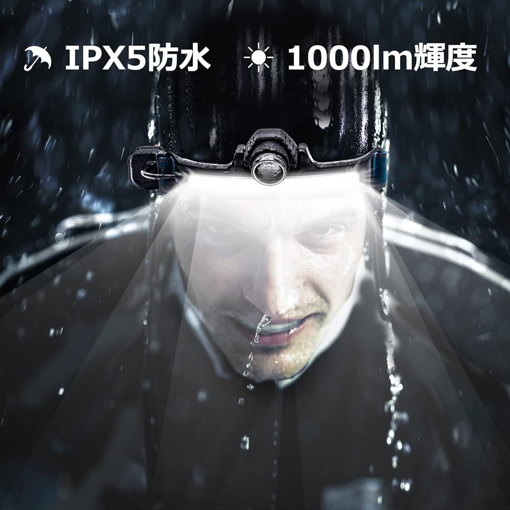 DOKEEP Headlight, USB Rechargeable Dual Light Source, High Brightness, Sensor Function, IPX5 Waterproof, LED Headlight, Sensor Light, Lightweight, Fishing, Bicycle, Mountain Climbing, Work Light, Easy to Operate, Long Time Use, Storage Bag Included, PSE