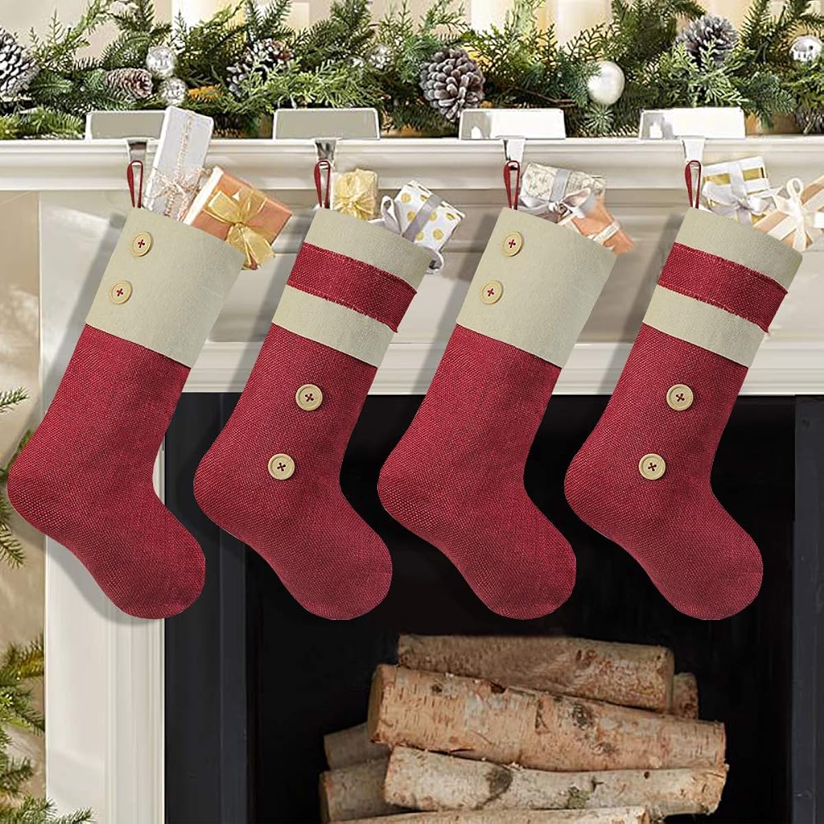Ivenf Christmas Stocking with Cotton Cuffs 3ct