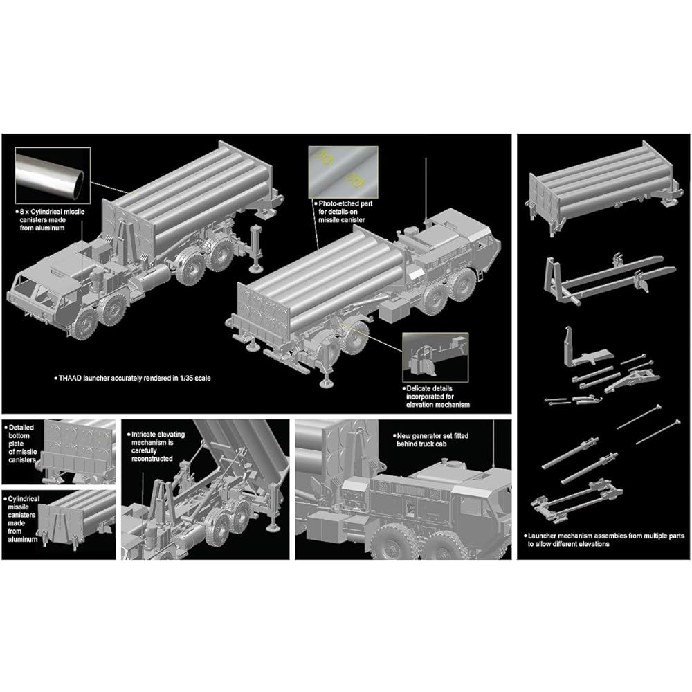 Black Label 1/35 US Army M1120 THAAD/Third Missile Launcher Plastic Model BL3605