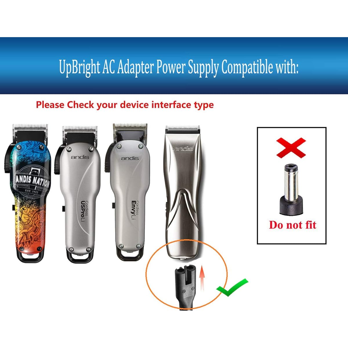 Upbright AC/DC Adapter Andis SPA045120DU 73102 ENVY Li US PRO LCL 73106 73010 73060 73095 777511 SUPRA LI5 LCL-2 Rimmer 4.5V power charger
