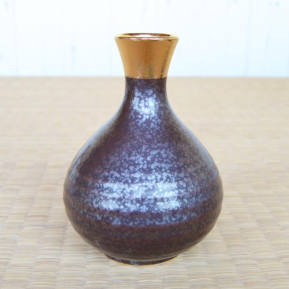 Liquor set, Tokkuri Ochoko set, Arita ware, 1 sake bottle, 2 sake cups set, crystal gold, ceramic, made in Japan