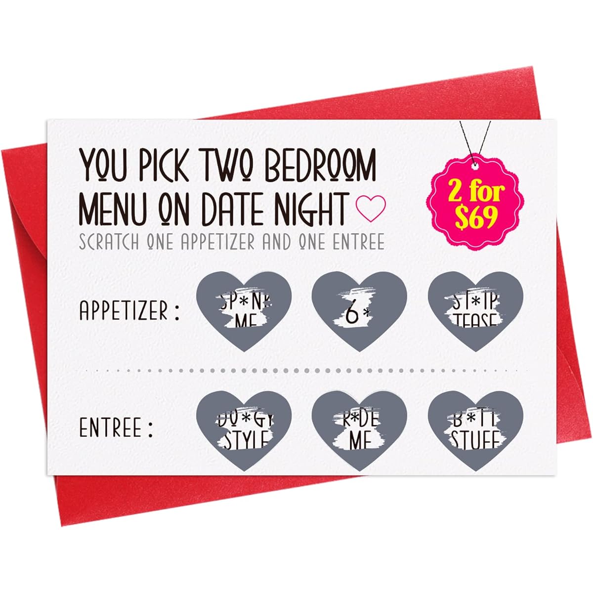 FaCraft Valentine's Day Cards for Him, Her, Boyfriend, Girlfriend, Wife, Husband, Funny Scratch Off Valentine Greeting Cards, Naughty Valentine Gift Cards, Anniversary Birthday Greeting Cards with Envelope