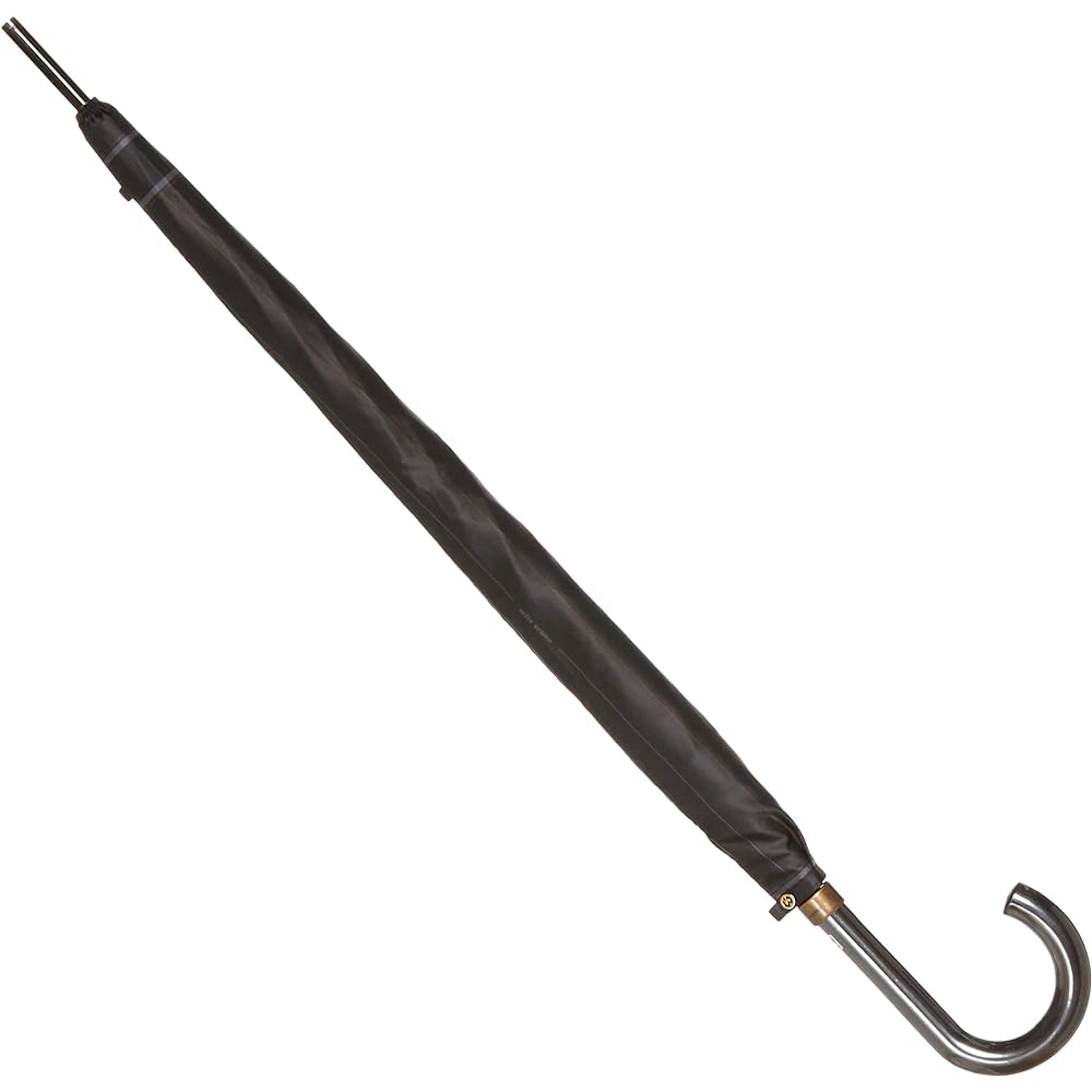 [Moonbat] Men's Long Umbrella Mila Schon Twill Print Striped Men's Umbrella Windproof Umbrella Long Umbrella Jump Umbrella Men's Black Rib Length: Approx. 65cm