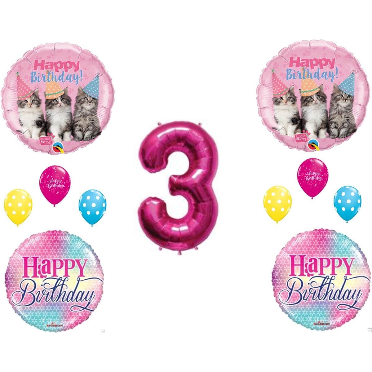 Third Party Kitten Purrfect Birthday Balloon Decoration Supplies Cat Studio