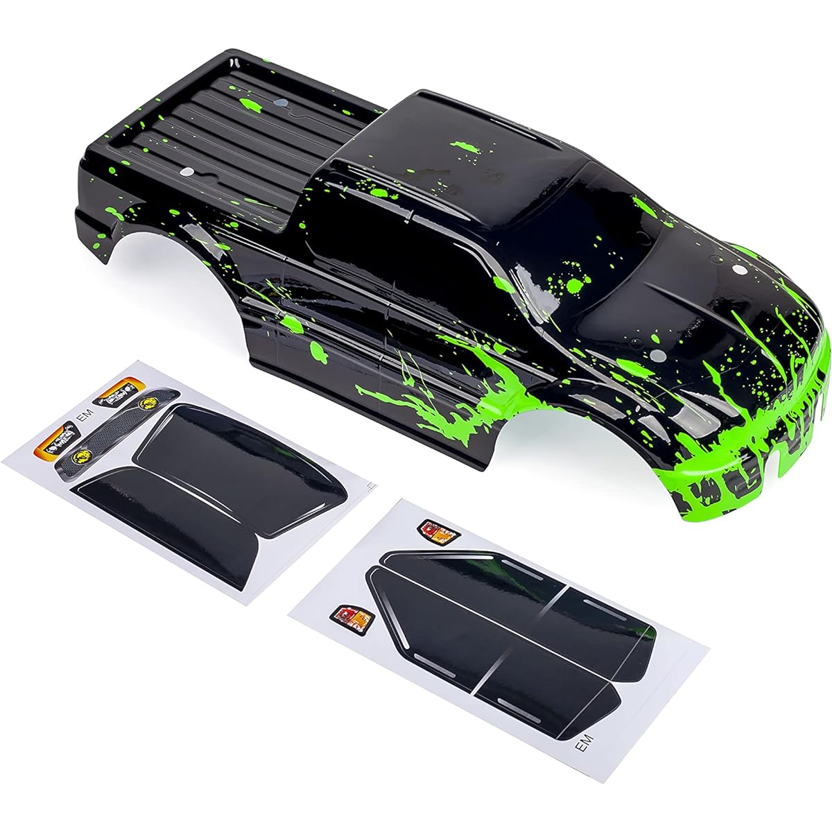 SummitLink Custom Body Muddy Green Over Black Style T/E Maxx Shell Cover E-Maxx 1/10 Scale RC Car or Truck (Truck Not Included) EM-BG-02
