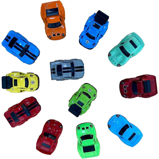Gilumza Pull Back Car Toys, 12 Pack Mini Metal Diecast Car Playset Dinosaur Toys for Boys Girls Toddlers Kids 3456 Years Old Race Vehicles