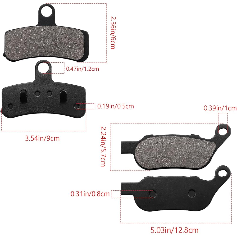 Cyleto Front and Rear Brake Pads Harley-Davidson FLS Softail Slim 2012-2014 / FLSTC Heritage Softail Classic 2008-2014 / FLSTN Softail Deluxe 2008-2014