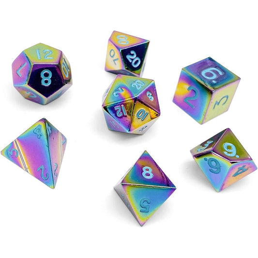 RPG Math Games DnD Pathfinder Queen Treasure Full Metal Polyhedral Dice Set of 7