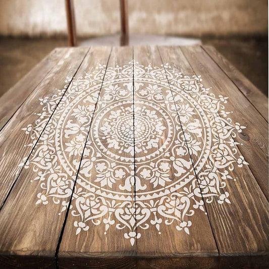 Cutting Edge Stencils Mandala Stencil "Prosperity" Reusable Wall Stencil for DIY Wall Decor Trendy and Fun Wall Decorations 18" MD004_18