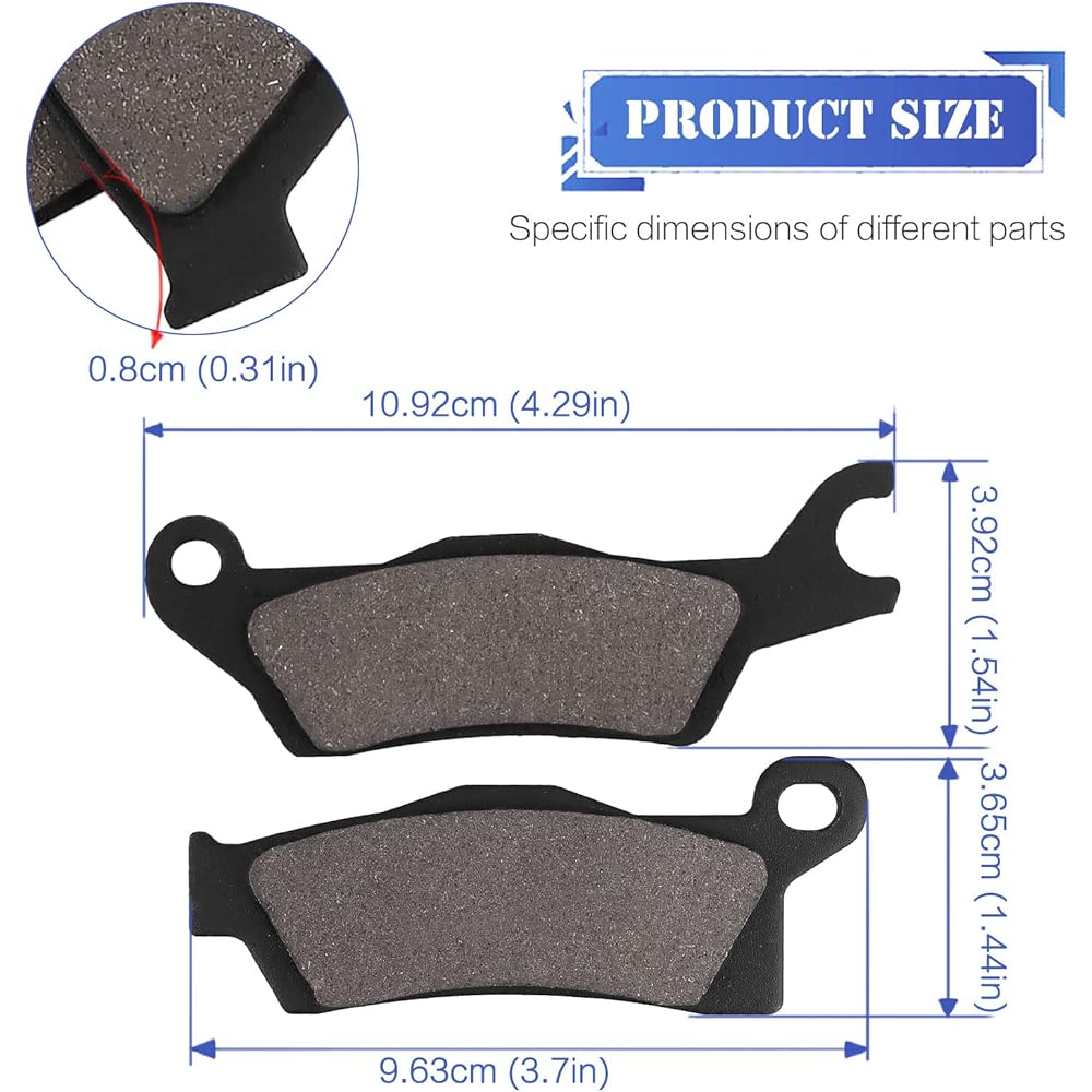 Front and Rear Brake Pad Replacement for Can-Am Outlander 1000 450 570 650 850 EFI 6X6 T3 XT/XT-P Renegade 1000 EFI STD XXC 650 EFI T3 800 R XXC 850 EFI